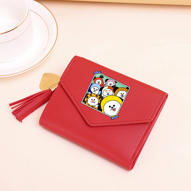 PU card bag tassel short wallet MIC-XingY013