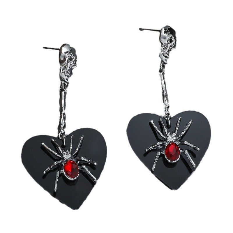 Alloy Dark Wind Spider Skull Earrings MYA-JunJ012