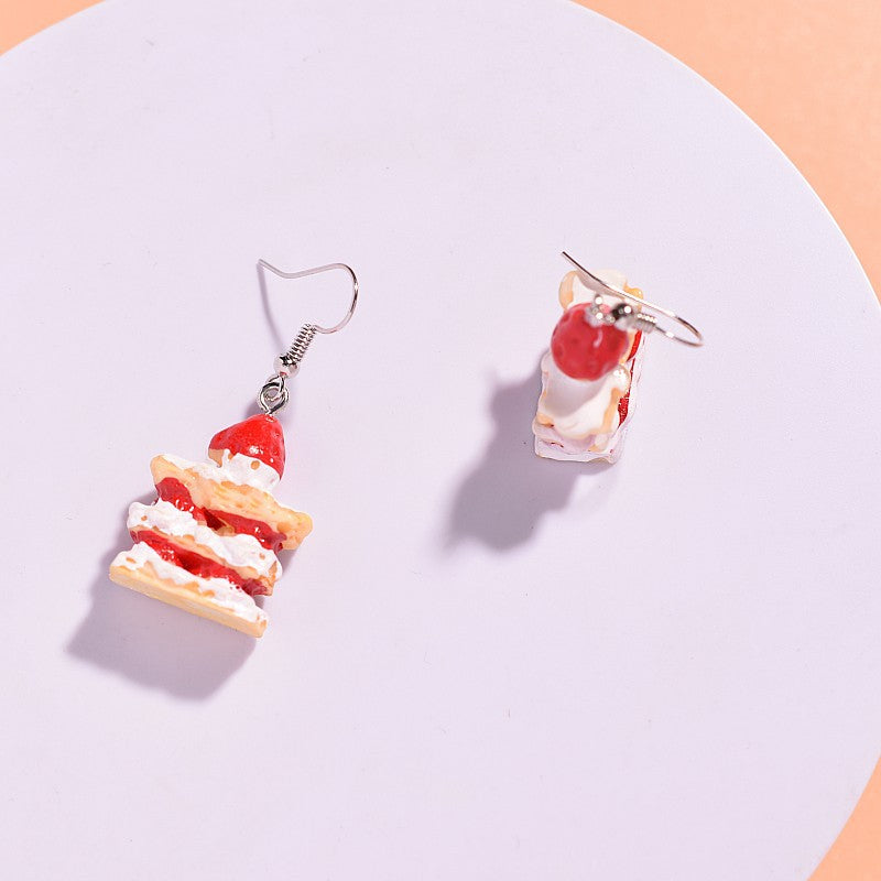 Resin mousse cake earrings MIC-XunT018