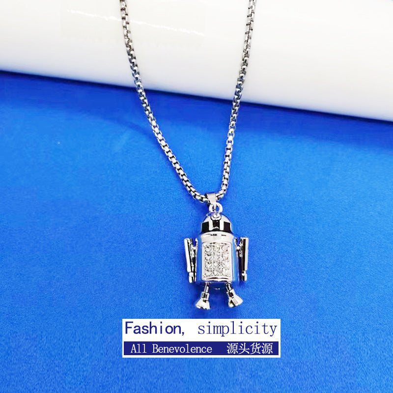 Stainless steel movable robot necklace (Minimo de Compra 2)  MYA-ZhongR008