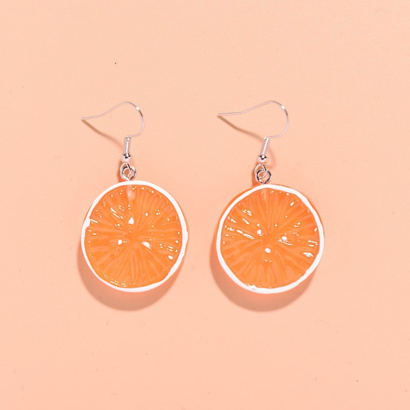 Resin Orange Lemon Slice Earrings MYA-XunT016