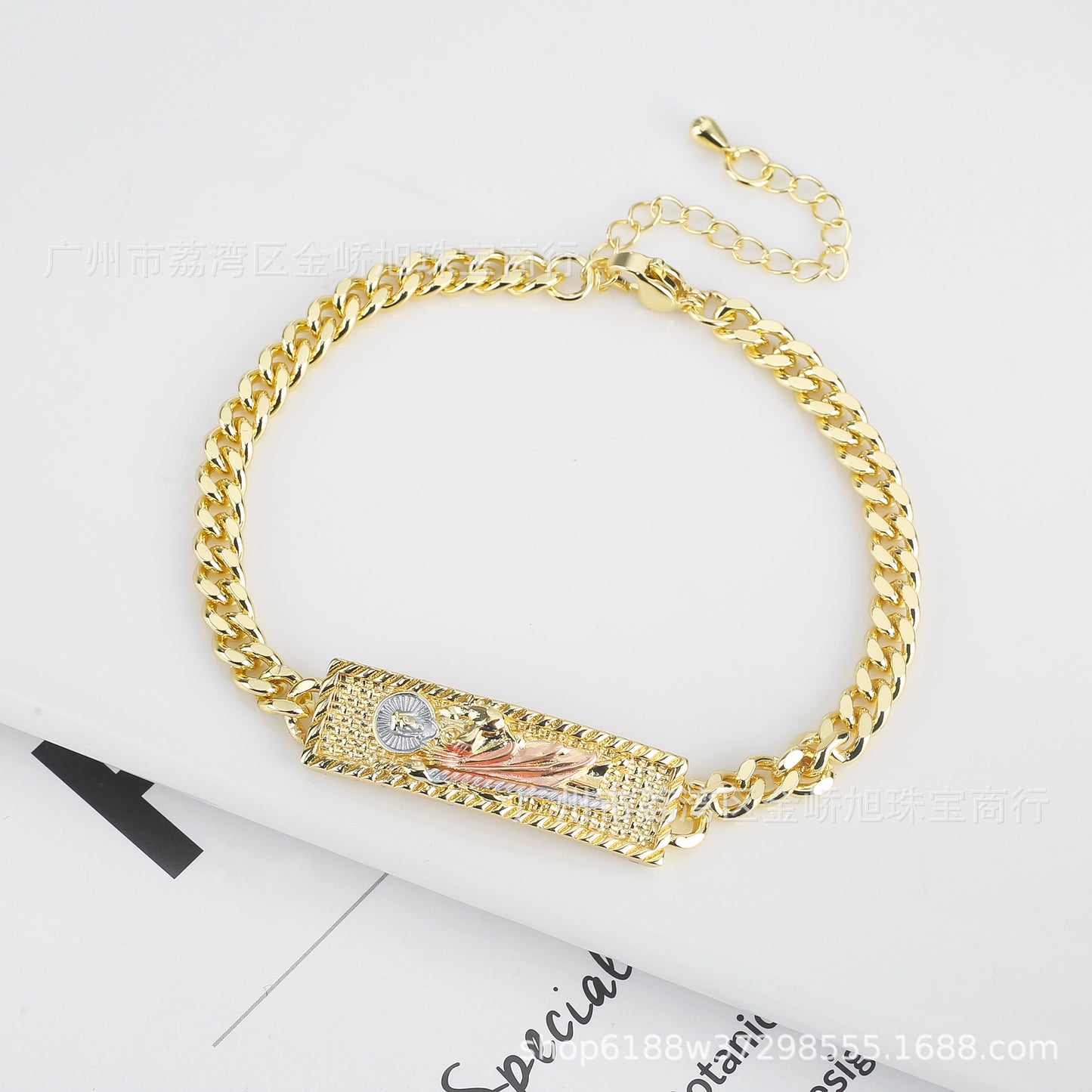 Alloy Rose Chain Cuban Bracelet MIC-JJX001