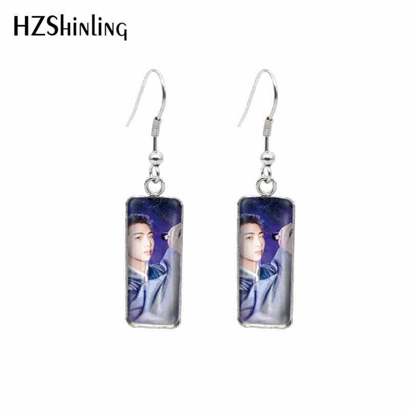 alloy cartoon BTS bulletproof earrings MYA-ES-XiangL037