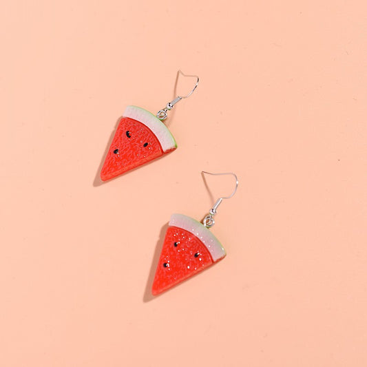 Resin versatile triangular watermelon earrings MIC-XunT005