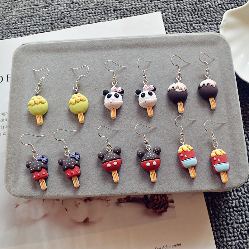 Resin cooling small ice cream earrings (Minimo de Compra 2) MIC-XieN036