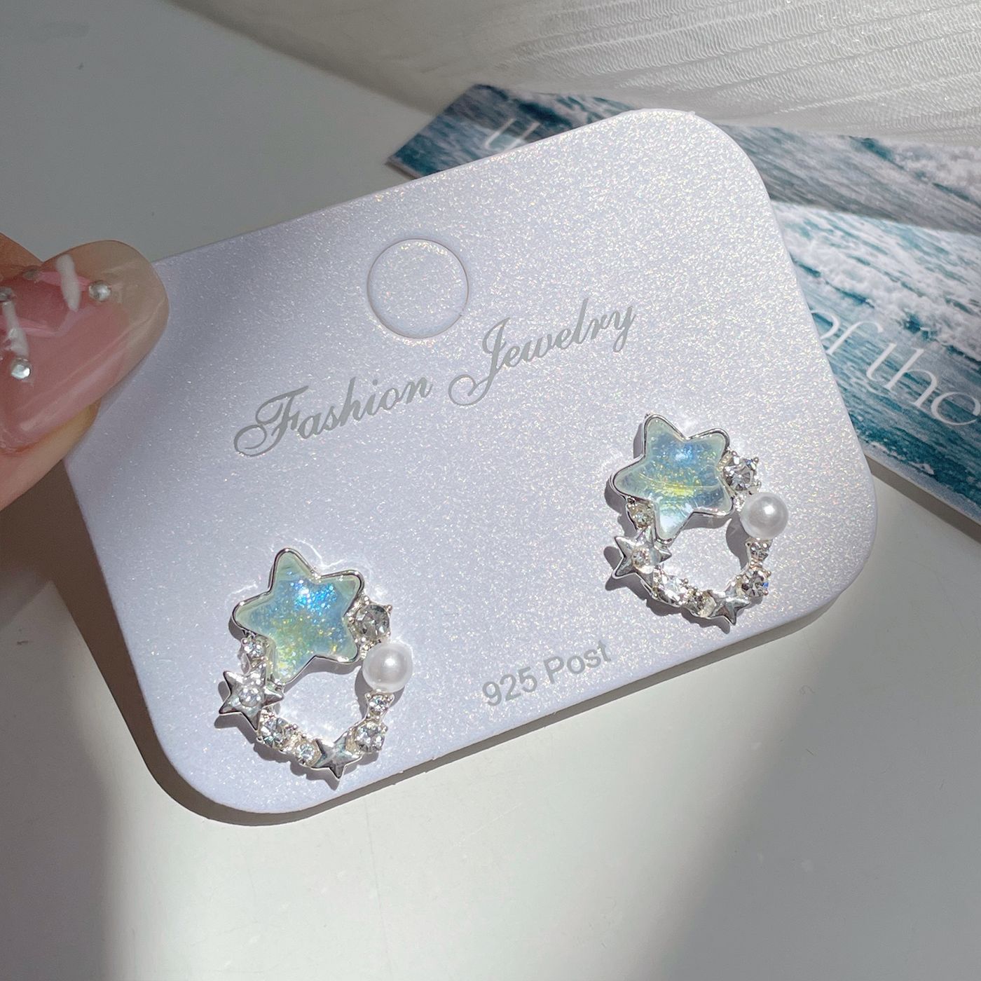 Alloy Ocean Series Blue Earrings MIC-ShuangX045