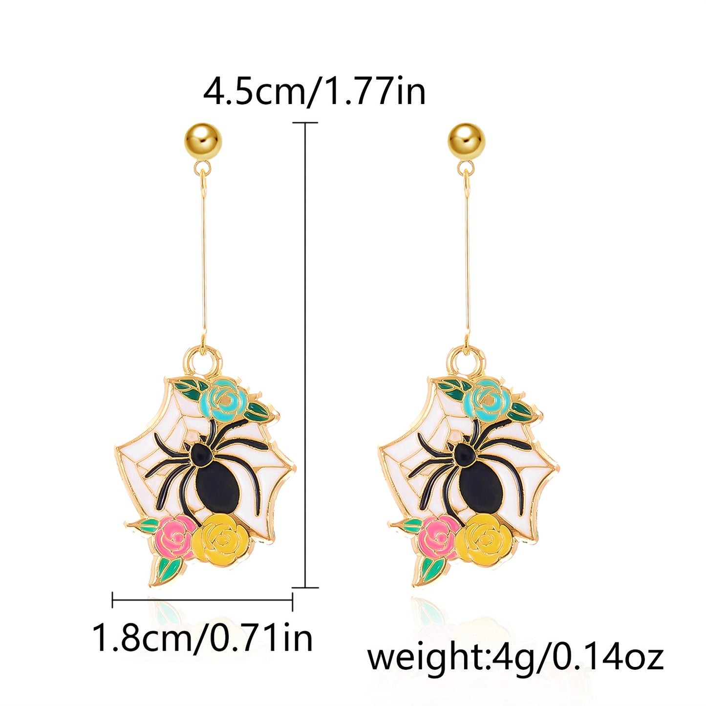 Alloy Halloween Oil Flower Skull Earrings MYA-ChuY014