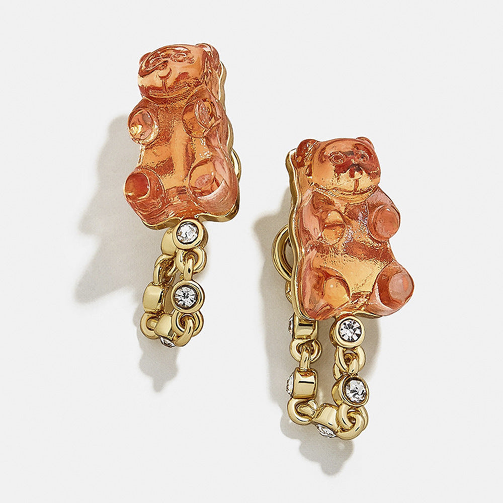 Alloy cute little bear earrings (Minimo de Compra 2) MIC-YingM011