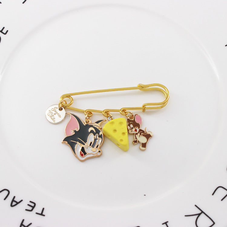 Alloy cartoon cat mouse Jerry brooch (Minimo de compra 3) MIC-QiC001