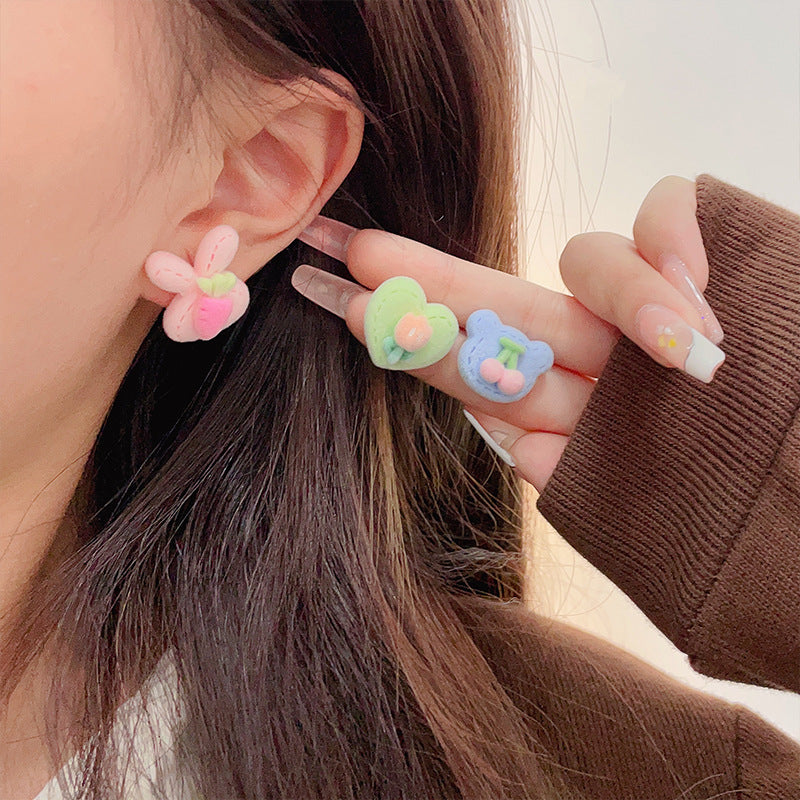 Acrylic flocked cute earrings (Minimo de Compra 2) MYA-ShuangX032