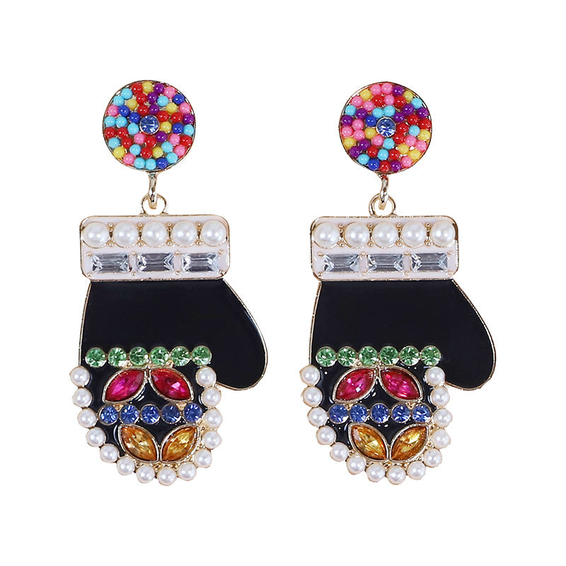 Alloy Christmas Tree Bell Earrings (Minimo de Compra 2) MIC-DWKM005