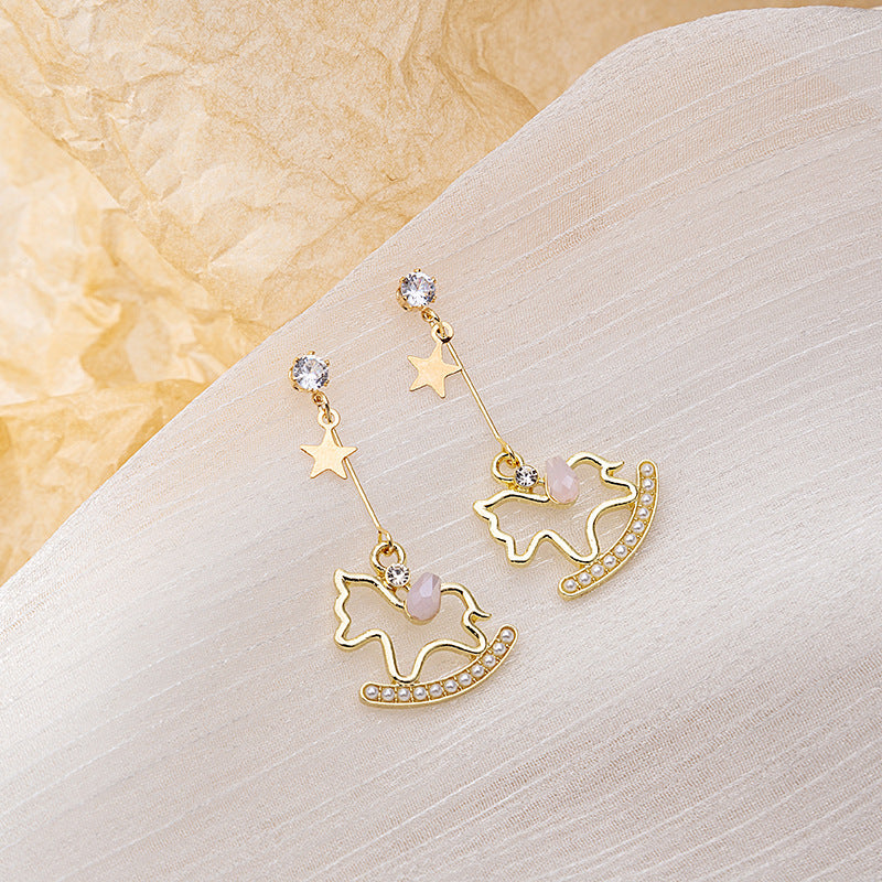 Alloy Asymmetric Cartoon Earrings MIC-MDD013