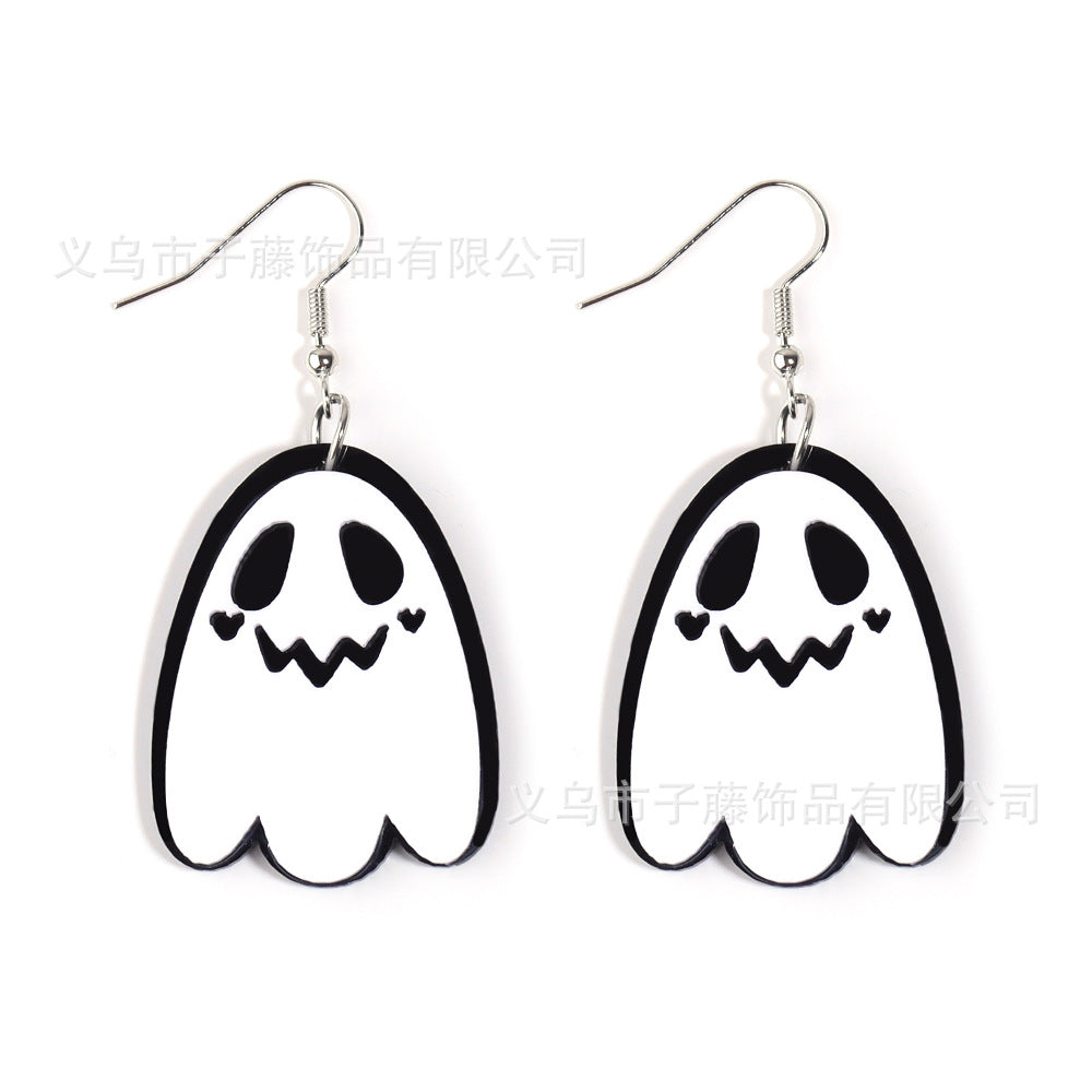 Acrylic Halloween Ghost Earrings (Minimo de Compra 2) MYA-ZiT002