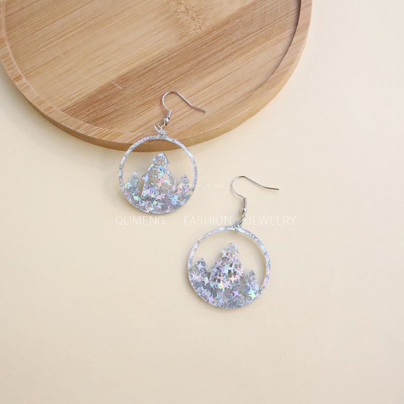 Acrylic Star Snowflake Earrings MIC-OuG087