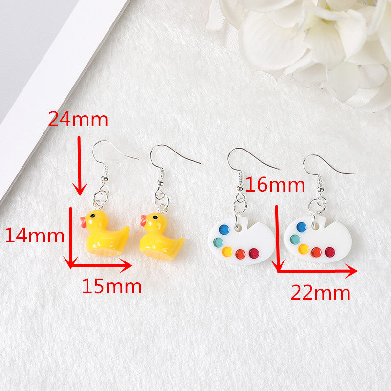 Resin Cartoon Plate Earrings (Minimo de Compra 2) MIC-YouY030