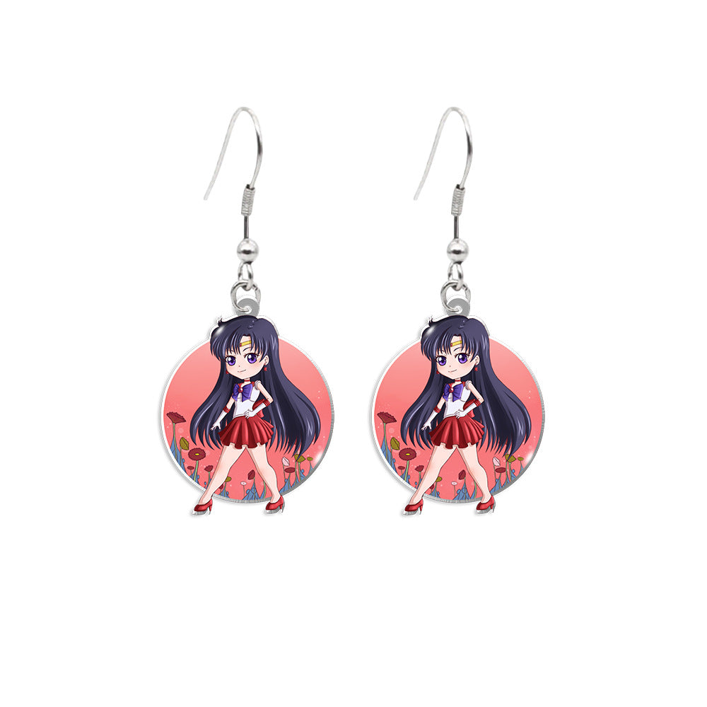 Alloy cartoon beautiful girl warrior earrings (Minimo de compra 5) MIC-XiangL082