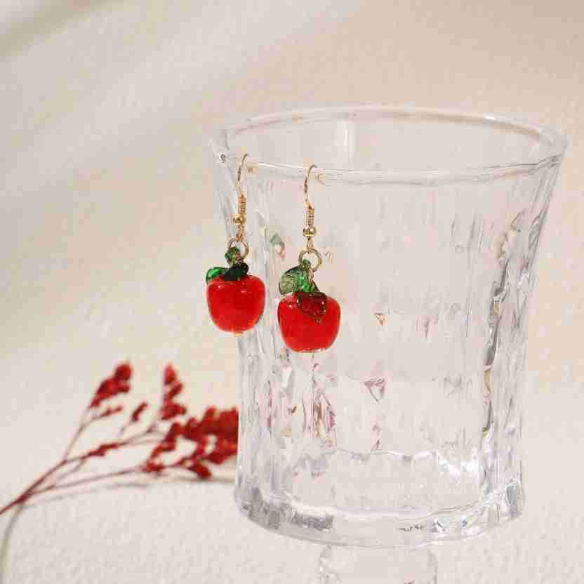 Alloy Pink Peach Strawberry Earrings (Minimo de compra 2) MIC-KuL004