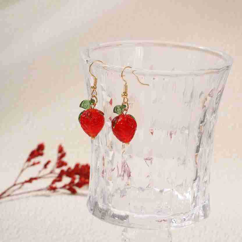 Alloy Pink Peach Strawberry Earrings (Minimo de compra 2) MIC-KuL004