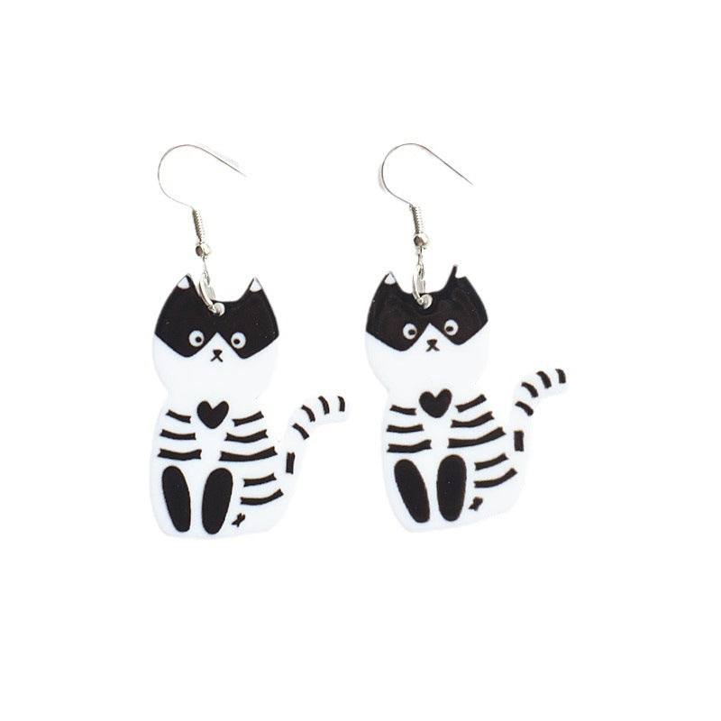 Acrylic Halloween cat earrings MIC-XieN060