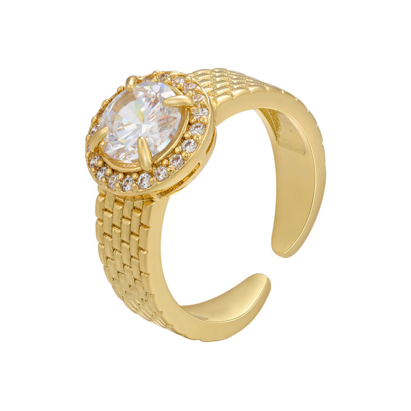 MYAropaved Zirconia Strap Ring MYA-JuC007