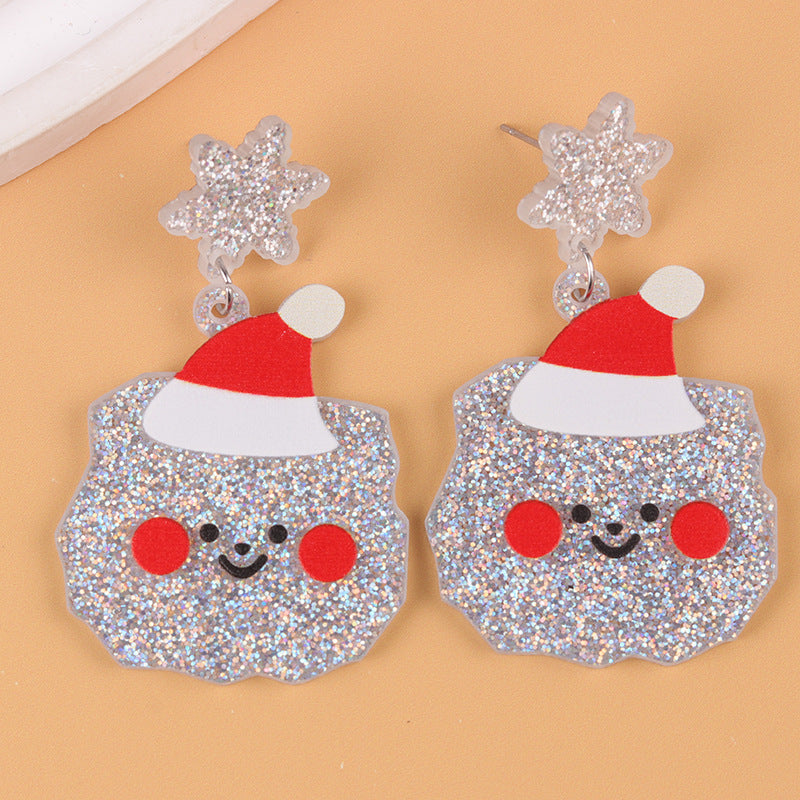 Acrylic Santa Claus sweater earrings MIC-DuA092