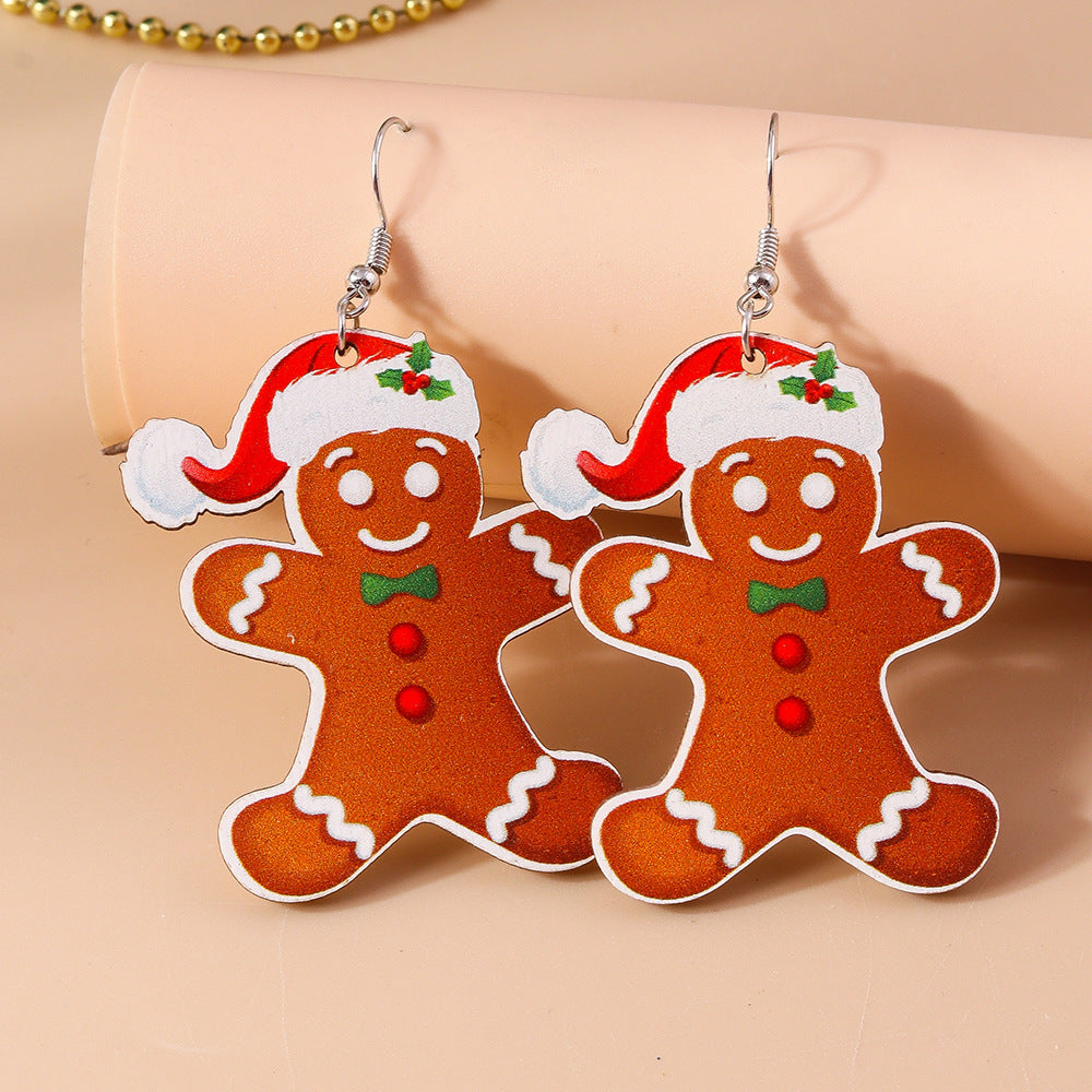 Acrylic cartoon gingerbread human earrings (Minimo de Compra 2) MYA-YueS009