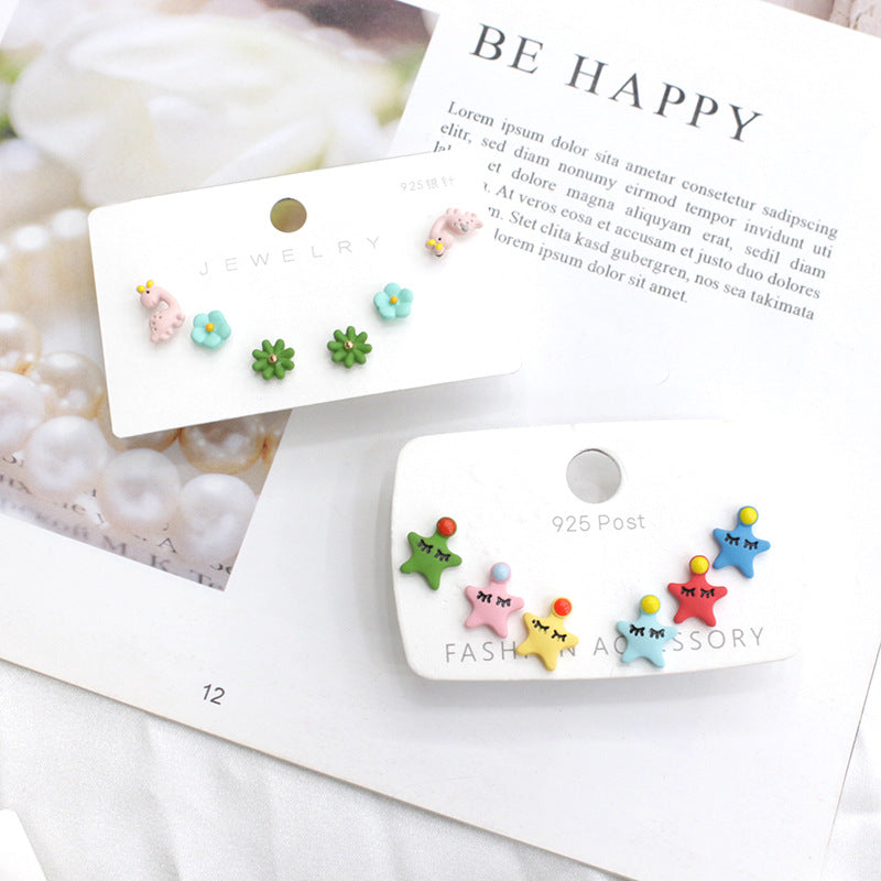 Acrylic cartoon cute star earrings  (Minimo de Compra 2) MYA-PingH021