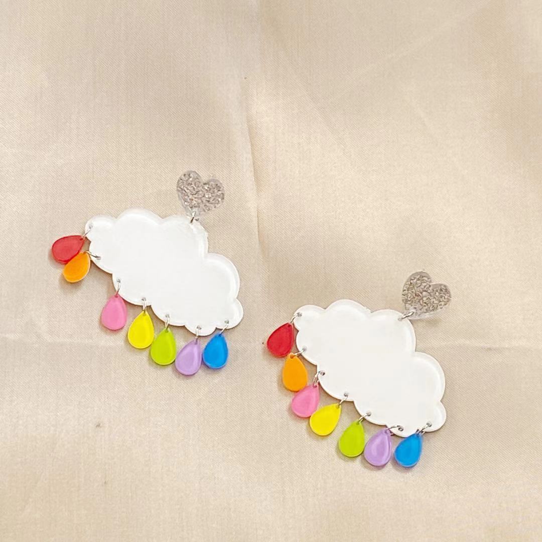 Acrylic colored cloud earrings MIC-ChiC007