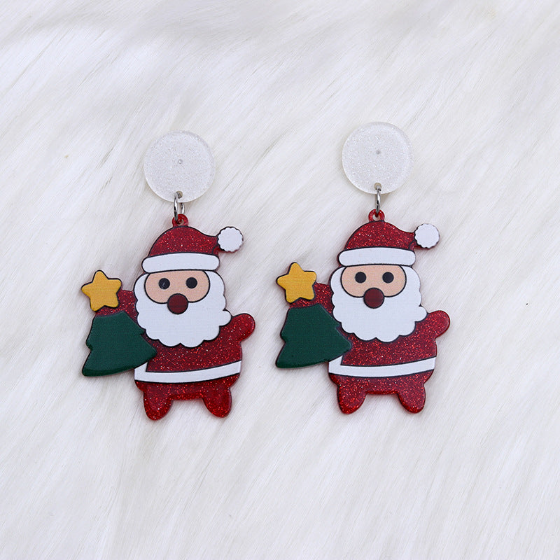 Alloy New Christmas Elk Snowflake Earrings (Minimo de Compra 2) MIC-DuA068