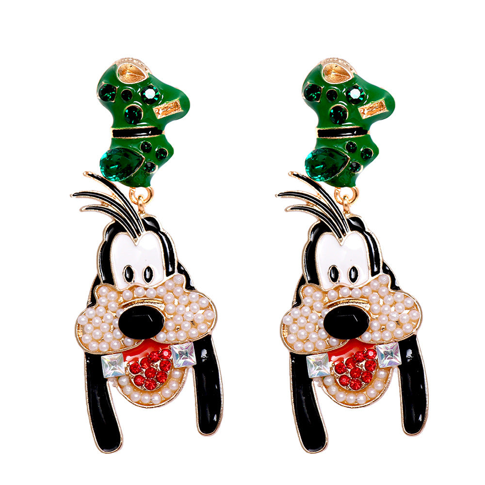 Alloy cartoon dog exaggerated earrings MIC-JuJ002