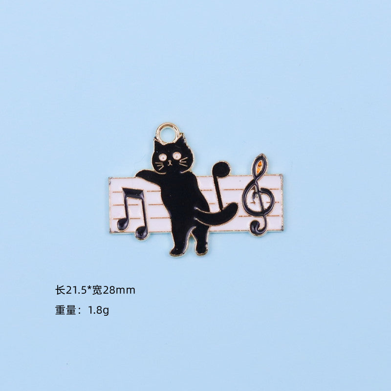 Alloy cartoon cute music notes cat accessories (Minimo de compra 10) MYA-ZeY006