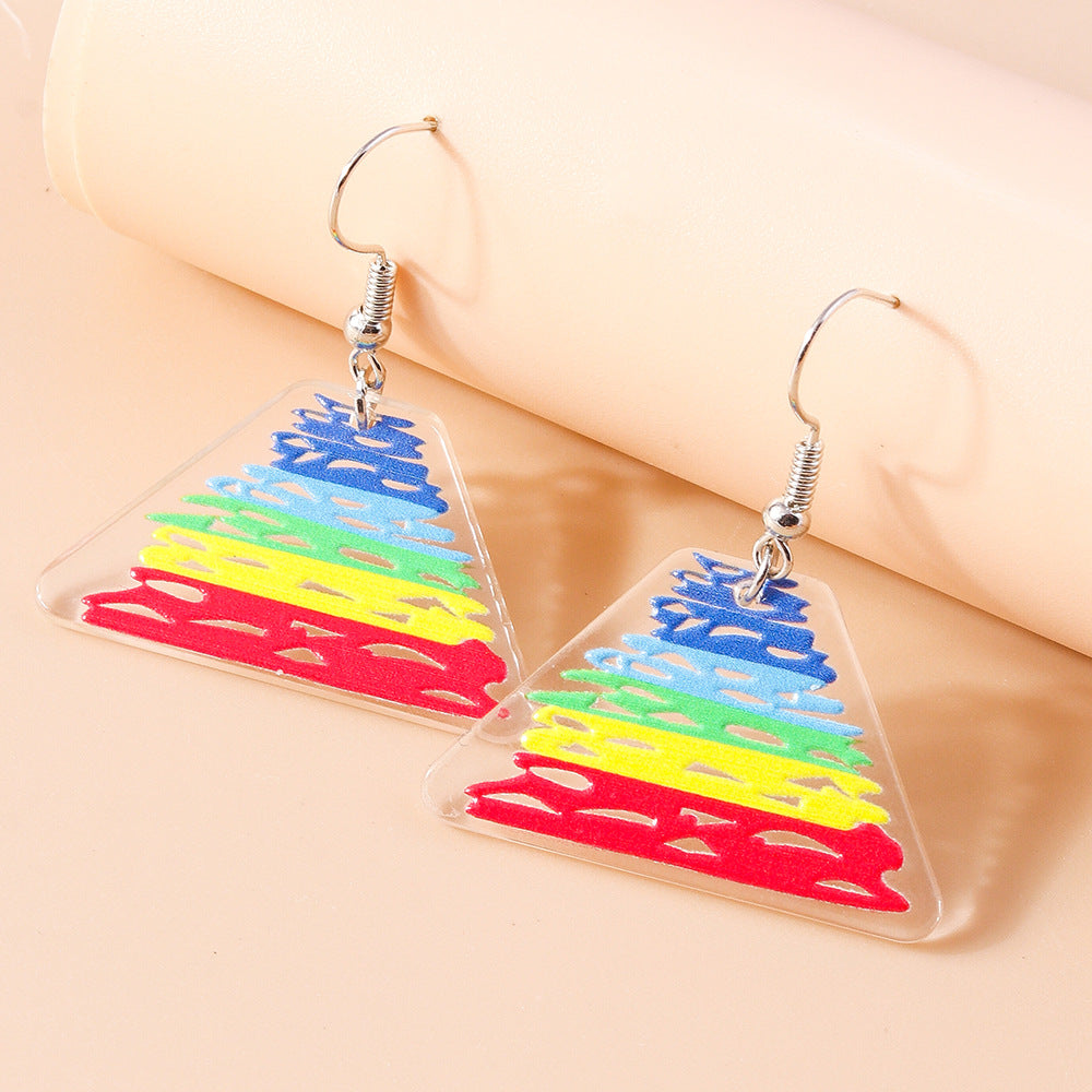 Acrylic Rainbow Cloud Earrings (Minimo de Compra 2) MYA-YueS005