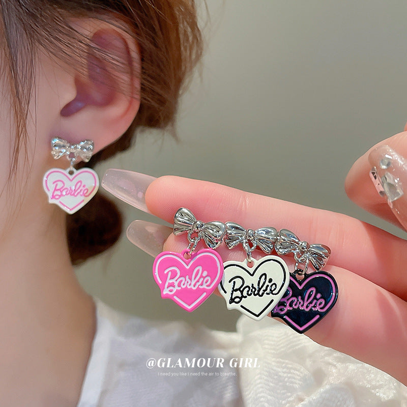 Alloy English Letter Pearl Dropping Oil Earrings (Minimo de Compra 2) MIC-BY005