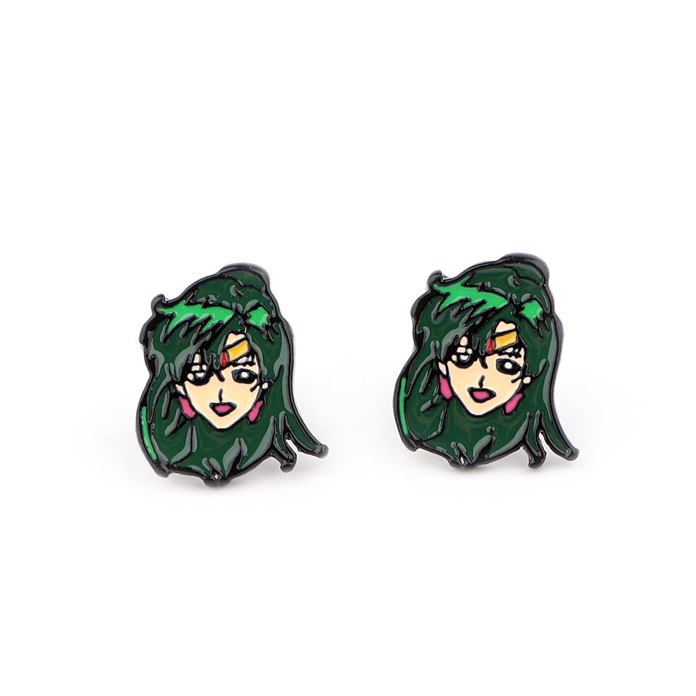 Alloy Beauty Girl Warrior Earrings (Minimo de Compra 5) MIC-KuB022