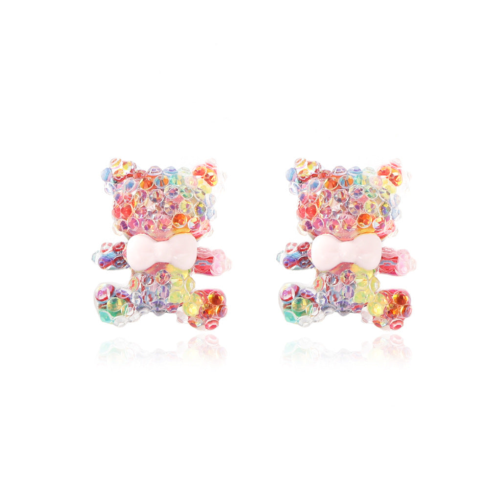 Alloy cartoon fruit bear earrings MIC-MaiD006