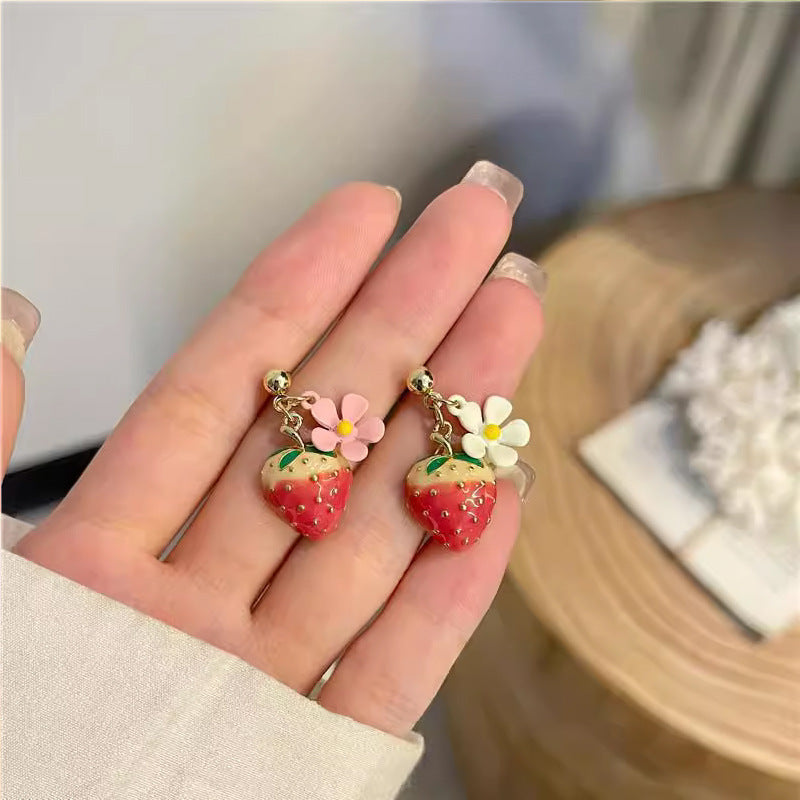 Alloy Fresh Strawberry Earrings MIC-ChuY012