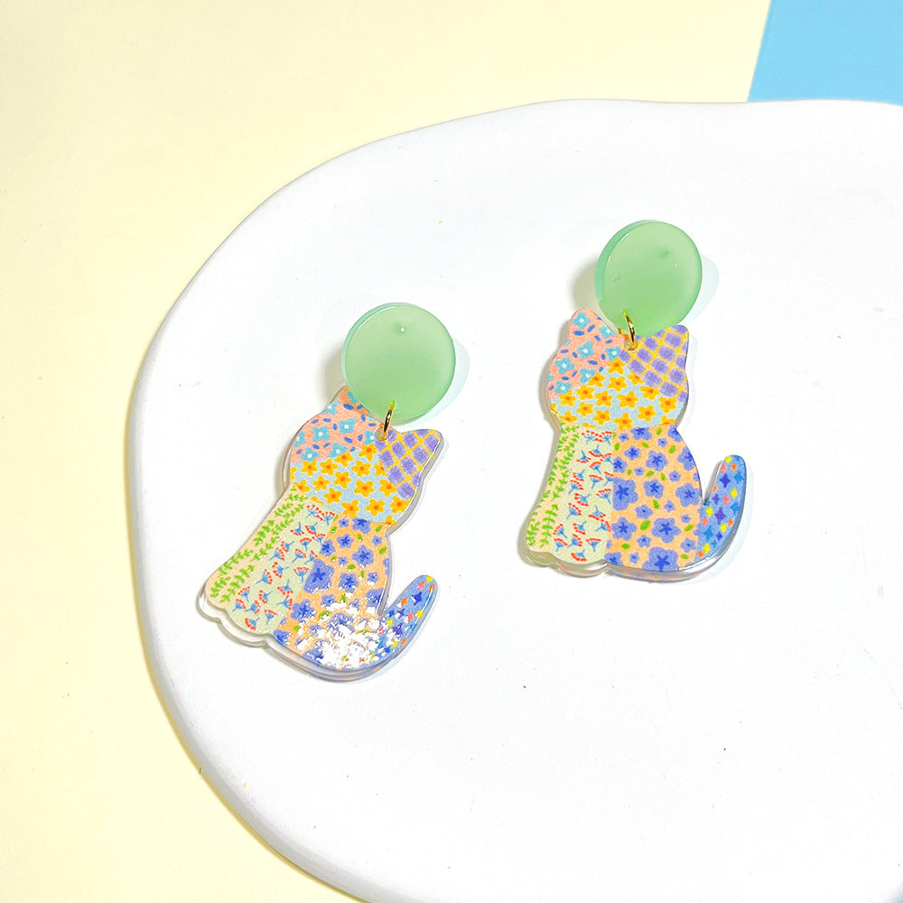 Acrylic New Cartoon Animal Earrings  (Minimo de Compra 2) MYA-PingH025