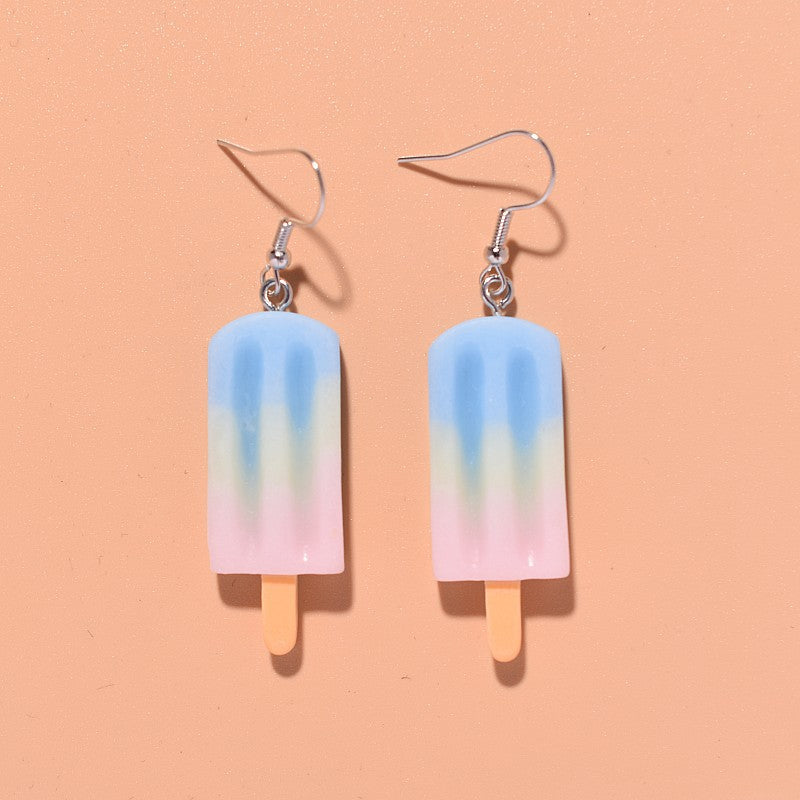 Resin contrast ice cream earrings MIC-XunT006