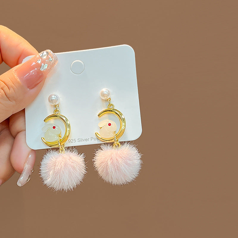 Alloy bow rabbit earrings MIC-HongC019