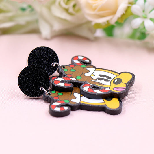 Acrylic Christmas cartoon character earrings (Minimo de compra 5) MIC-XiaoY069