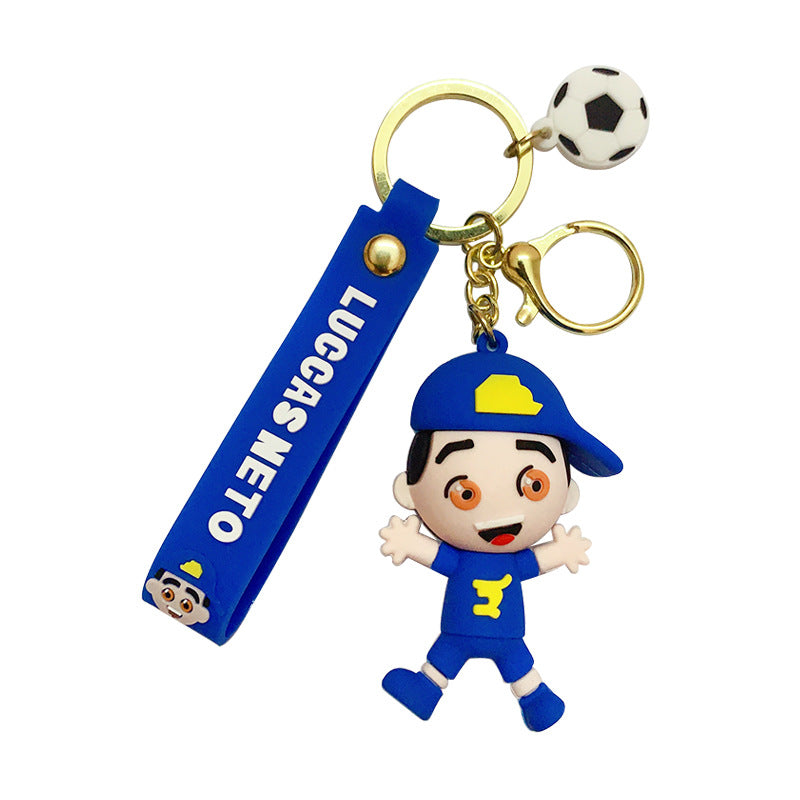 PVC cartoon football boy keychain MIC-OuS004