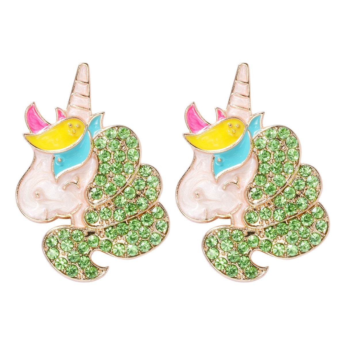 Alloy Candy Animal Unicorn Earrings MIC-JuJ012