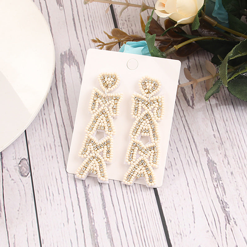 Alloy Bohemian Beaded Mother's Day Earrings (Minimo de compra 6) MIC-ManT004