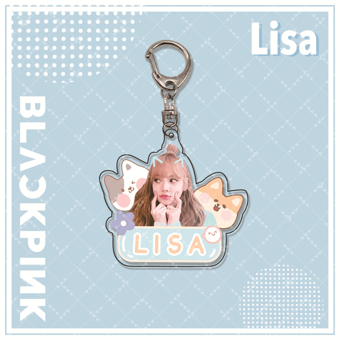 Acrylic pink ink double-sided blackpink keychain (Minimo de Compra 2)  MYA-ManM014