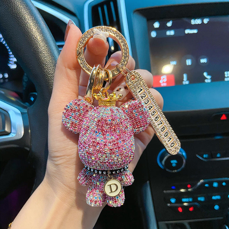 Diamond cartoon violence bear keychain  （Minimo de compra 2） MYA-LianX017