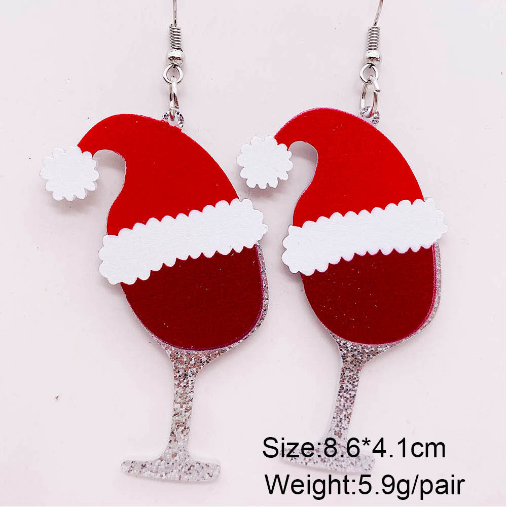 Acrylic Santa Claus Socks Earrings (Minimo de Compra 2) MYA-ChenY032