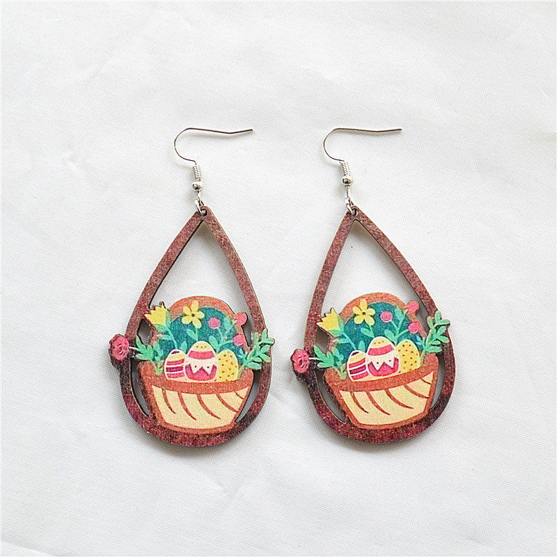 Alloy water droplet hollow earrings MIC-XieN048