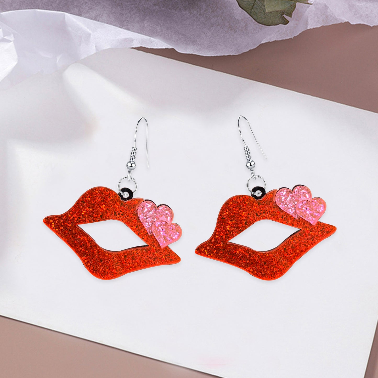 Acrylic Sexy Mouth Earrings (Minimo de Compra 2) MIC-YunXi007