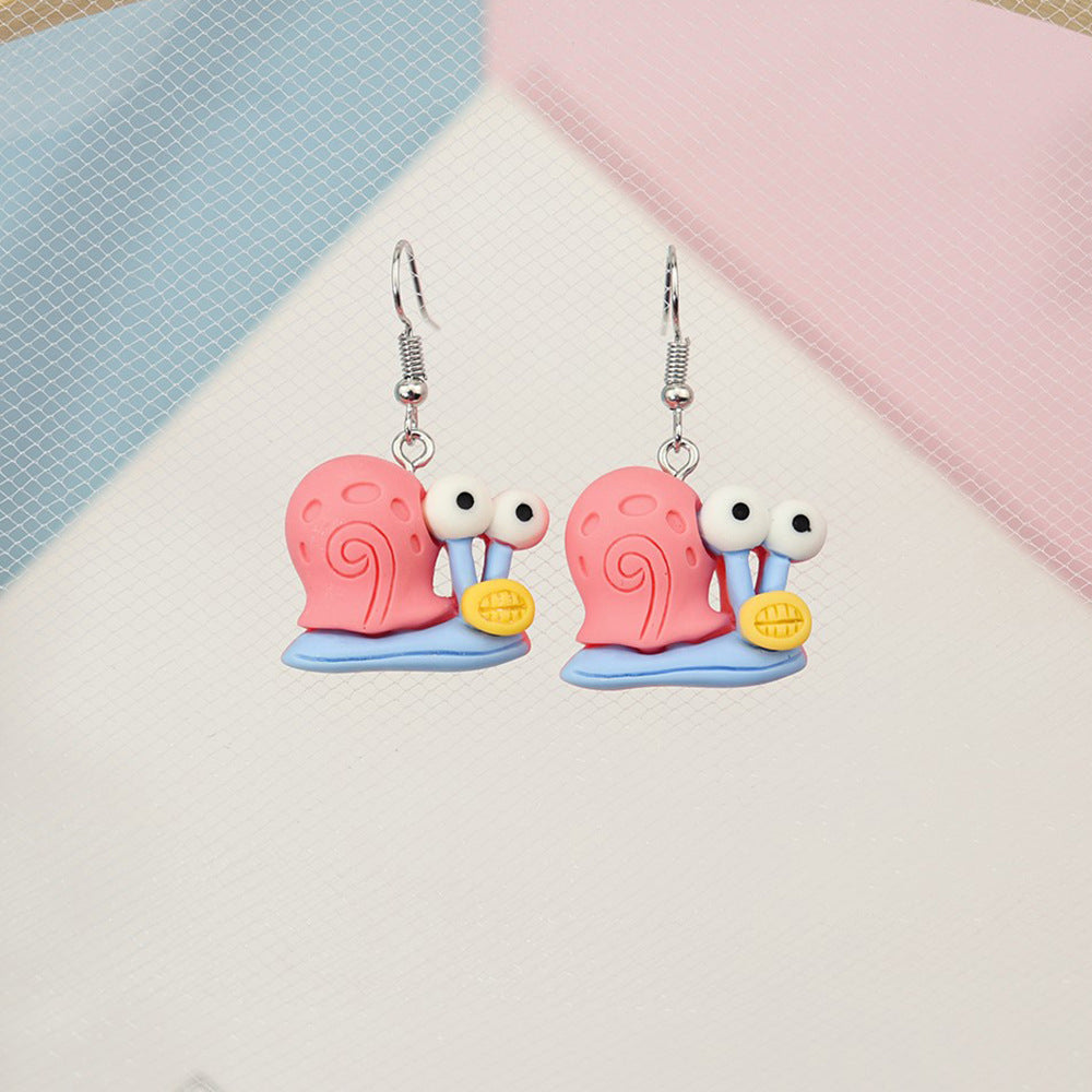 Acrylic cartoon sponge baby earrings MIC-NiQ039