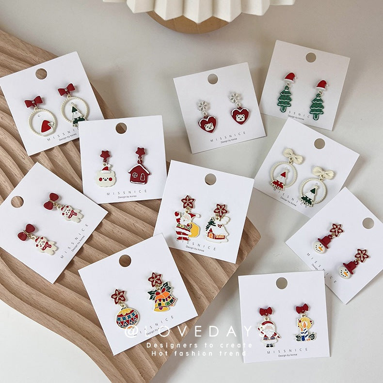 Alloy Christmas series earrings MIC-MiS018